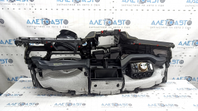 Torpedo front panel with AIRBAG BMW X1 F48 16-22 black leather, rusty squib