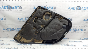 Door trim, rear right card, BMW X1 F48 16-22, Sensatec leather, black, armrest and handle, black leather, aluminum molding with blue insert, with chrome opening handle, with backlighting and speaker grilles, under the tweeter, worn