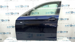 Front left door assembly BMW 5 F10 11-16 keyless, handle with chrome, blue A89, butts
