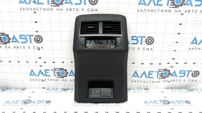 Rear center console trim with air duct deflector VW Atlas 21-23 black for 2 USB, for socket, worn