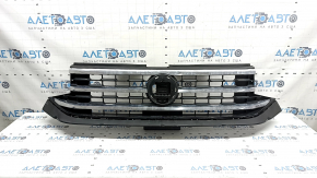 Radiator grill VW Atlas 21-23 black gloss + structure, with chrome moldings, without emblem