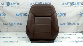 VW Atlas 21-23 passenger seat back upholstery, brown leather, white stitching, perforation, heated