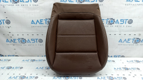 VW Atlas 21-23 passenger seat cushion upholstery, brown leather, white stitching, perforation, heated