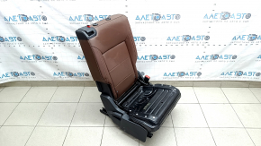 Backrest of the rear row of seats, 2nd row, right, VW Atlas 21-23, brown leather, white stitching, with frame, perforation