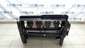 Backrest of the rear row of seats, 2nd row, left, VW Atlas 18-19, brown leather, white stitching, with frame, belt and armrest, missing overlay