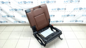 Backrest of the rear row of seats, 3rd row, right, VW Atlas 21-23, brown leather, white stitching, with frame, perforation