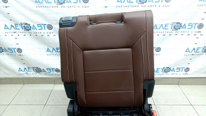 Backrest of the rear row of seats, 3rd row, right, VW Atlas 21-23, brown leather, white stitching, with frame, perforation