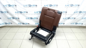 Backrest of the rear row of seats, 3rd row, left, 21-23, brown leather, white stitching, with frame, perforation