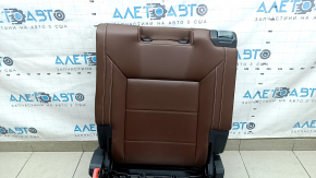 Backrest of the rear row of seats, 3rd row, left, 21-23, brown leather, white stitching, with frame, perforation