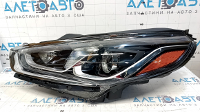 Left bare front headlight for Hyundai Sonata 18-19, halogen, with mount, yellow insert