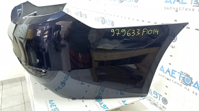 Rear bare bumper BMW 5 F10 14-16 for parking sensors, Luxury, blue, broken fasteners, scratches, dents