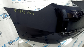 Rear bare bumper BMW 5 F10 14-16 for parking sensors, Luxury, blue, broken fasteners, scratches, dents