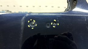 Bare front bumper BMW 5 F10 14-16 for parking sensors without cameras and headlight washers, blue, broken fasteners, scratches, non-standard holes