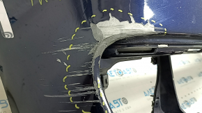 Bare front bumper BMW 5 F10 14-16 for parking sensors without cameras and headlight washers, blue, broken fasteners, scratches, non-standard holes