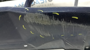 Bare front bumper BMW 5 F10 14-16 for parking sensors without cameras and headlight washers, blue, broken fasteners, scratches, non-standard holes