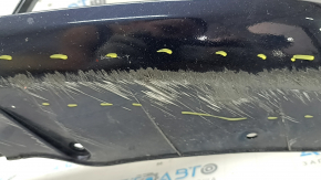 Bare front bumper BMW 5 F10 14-16 for parking sensors without cameras and headlight washers, blue, broken fasteners, scratches, non-standard holes
