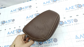 Headrest 2nd row right VW Atlas 21-23 brown leather, white stitching, dry cleanable, scratches