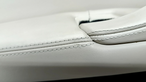Door trim, rear left card, BMW 5 F10 11-16, black, insert and armrest in Nappa Elfenbein Weiss leather, with backlighting, molding in brown Perlglanz Chrome wood, with handle, scratches, needs cleaning
