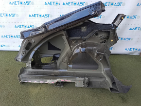 The quarter wing of the rear left Audi A5 F5 18-25 5D is sawn off, without a roll, black, dented