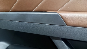Door trim, rear right card, VW Atlas 21-23, black, brown leather with white stitching, armrest, brown leather, with curtain, tweeter and chrome handle, scratches, bump