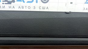 Door trim, rear left card, VW Atlas 21-23, black, brown leather with white stitching, brown leather armrest, with curtain, squeaker and chrome handle, worn, dry-cleanable
