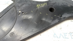 The rear left underbody protection of BMW 5 F10 11-16 is dented and worn