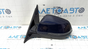 Left side mirror complete BMW 5 F10 14-16 5 pins, turn signal, heated, auto-dimming, Shadow-Line, blue, scratches