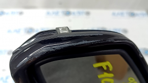 Left side mirror complete BMW 5 F10 14-16 5 pins, turn signal, heated, auto-dimming, Shadow-Line, blue, scratches