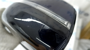 Left side mirror complete BMW 5 F10 14-16 5 pins, turn signal, heated, auto-dimming, Shadow-Line, blue, scratches