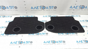 Set of floor mats, fabric, BMW 5 F10 14-16, black, SCHWARZ, for cleaning