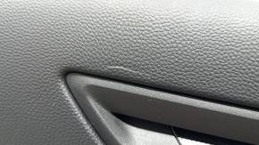 Front left door panel for Honda CRV 23-26, black, black leather armrest with orange stitching, glossy black molding, worn, dented