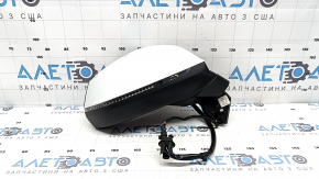 Right side mirror assembly Audi Q7 16-19 12 pins, heated, turn signal, white, cracked turn signal