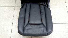 Rear row of seats, 2nd row, central, Audi Q7 16-19, black leather, with belt, with armrest, corrosion, cup holder does not open, leather is dented