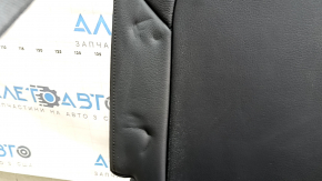 Rear row of seats, 2nd row, central, Audi Q7 16-19, black leather, with belt, with armrest, corrosion, cup holder does not open, leather is dented