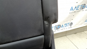 Rear row of seats, 2nd row, central, Audi Q7 16-19, black leather, with belt, with armrest, corrosion, cup holder does not open, leather is dented