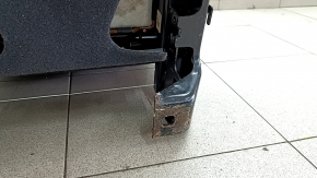 Rear row of seats, 2nd row, central, Audi Q7 16-19, black leather, with belt, with armrest, corrosion, cup holder does not open, leather is dented