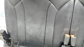 The back of the rear 3rd row of seats for the Audi Q7 16-19, black leather, with headrests, latches and bracket, the leather is torn, needs dry cleaning