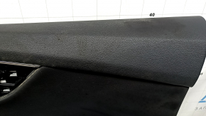 Door trim, front right card, Audi Q7 16-19, black, insert, leather, black, armrest, glossy black, with handle, scratches, bump, dry-cleanable