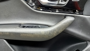 Front left door panel for Audi Q7 16-19, black, black leather insert, black leather armrest, glossy black trim, with handle, scratches, nicks, dry cleanable