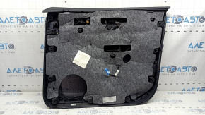 Front left door panel for Audi Q7 16-19, black, black leather insert, black leather armrest, glossy black trim, with handle, scratches, nicks, dry cleanable