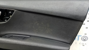Door trim, rear right card, Audi Q7 16-19, black, insert, leather, black, armrest, glossy black, with handle, scratches, dry clean, dents