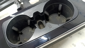 Audi Q7 16-19 center console trim, glossy black, with cup holders, polished, dents, scratches