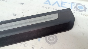 Front right outer door sill trim for Audi Q7 16-26, black with chrome, worn