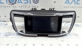 Monitor, display, navigation lower Honda Accord 13-17 touch screen touring, with black and gray overlay, scratches