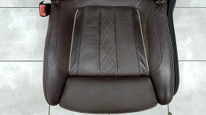 Driver's seat BMW 5 G30 17-23 with airbag, electric, heated, ventilated, massage, memory, dark brown leather, Comfort, broken pad mount, worn