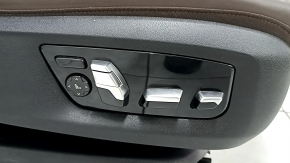 Passenger seat BMW 5 G30 17-23 with airbag, electric, heating, ventilation, massage, memory, dark brown leather, Comfort, scratches, dents on the rear lining