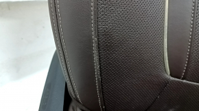 Passenger seat BMW 5 G30 17-23 with airbag, electric, heating, ventilation, massage, memory, dark brown leather, Comfort, scratches, dents on the rear lining