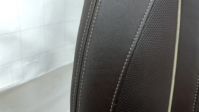 Passenger seat BMW 5 G30 17-23 with airbag, electric, heating, ventilation, massage, memory, dark brown leather, Comfort, scratches, dents on the rear lining
