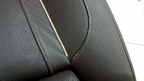 Passenger seat BMW 5 G30 17-23 with airbag, electric, heating, ventilation, massage, memory, dark brown leather, Comfort, scratches, dents on the rear lining