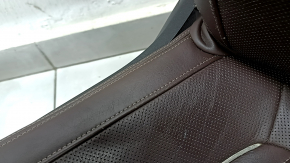Passenger seat BMW 5 G30 17-23 with airbag, electric, heating, ventilation, massage, memory, dark brown leather, Comfort, scratches, dents on the rear lining